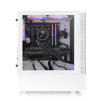 Thermaltake View 200 TG Snow ARGB, Midi Tower, PC, Weiß, ATX, micro ATX, Mini-ITX, Gehärtetes Glas, Multi