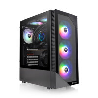 Thermaltake View 200 TG ARGB, Midi Tower, PC, Schwarz,...