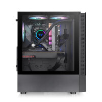 Thermaltake View 200 TG ARGB, Midi Tower, PC, Schwarz, ATX, micro ATX, Mini-ITX, SPCC, Gehärtetes Glas, Multi