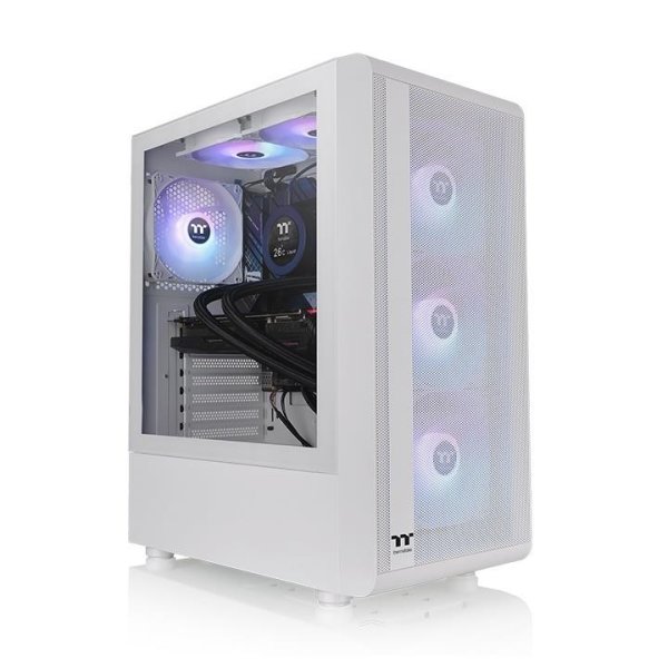 Thermaltake S200 TG ARGB, Midi Tower, PC, Weiß, ATX, micro ATX, Mini-ITX, SPCC, 16,6 cm