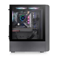 Thermaltake S200 TG ARGB, Midi Tower, PC, Schwarz, ATX, micro ATX, Mini-ITX, SPCC, Gehärtetes Glas, 16,6 cm