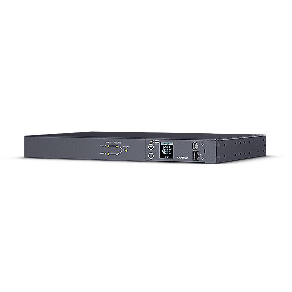 CyberPower Systems CyberPower PDU24005, Rackmount 1U, ATS PDU, Metered, ATS Eingang (2)230V/16A IEC-320 C20, Ausgang IEC-320 C19 (2) + IEC-320 C13 (8), Messgerät, 1U, Einphasig, Horizontal, Stahl, Schwarz