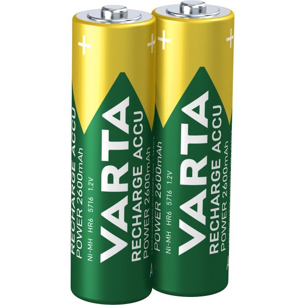 Varta Akku 2 x Mignon 2,6 Ah Blister, Wiederaufladbarer Akku, AA, Nickel-Metallhydrid (NiMH), 1,2 V, 2 Stück(e), 2600 mAh