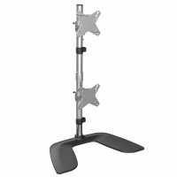 StarTech.com Monitorhalterung für zwei vertikal gestapelte Monitore - Ergonomischer Monitorarm für zwei VESA Monitore - bis zu 27"(je 8kg) Monitore - Freistehend, Höhenverstellbar - Silber, Freistehend, 16 kg, 33 cm (13"), 68,6 cm (27"), 100 x 100 mm, Sch