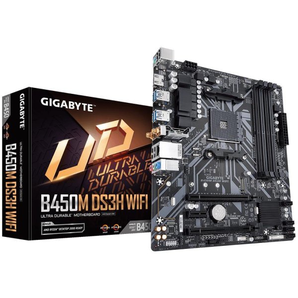 Gigabyte B450M DS3H WIFI, AMD, Sockel AM4, AMD Ryzen™ 3, 2nd Generation AMD Ryzen™ 3, 3rd Generation AMD Ryzen™ 3, AMD Ryzen™ 5, 2nd..., Sockel AM4, 128 GB, DDR4-SDRAM