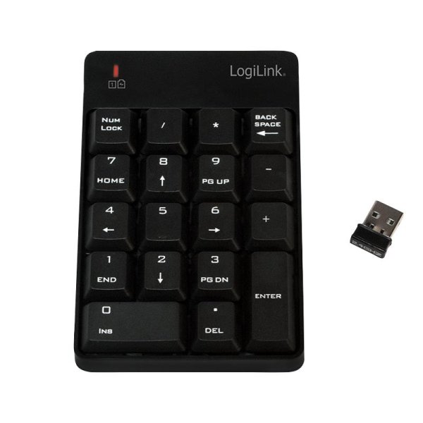 LogiLink ID0120, RF Wireless, 18, Notebook, Schwarz