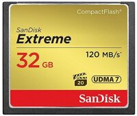 SanDisk 32GB Extreme, 32 GB, Kompaktflash, 120 MB/s, 85...