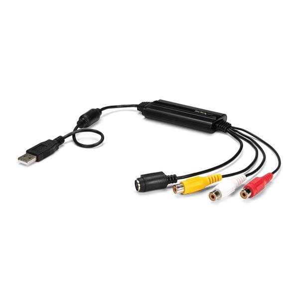 StarTech.com SVID2USB232, Schwarz, Composite + S-Video + RCA, EM28281, Kunststoff, CE, FCC, REACH, NTSC, PAL, SECAM