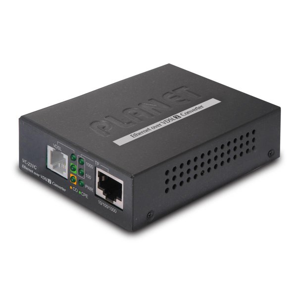 Planet VC-231G, 1000 Mbit/s, IEEE 802.1p, IEEE 802.3, IEEE 802.3ab, IEEE 802.3u, IEEE 802.3x, 10/100/1000Base-T(X), Kabelgebunden, Schwarz, 184 g