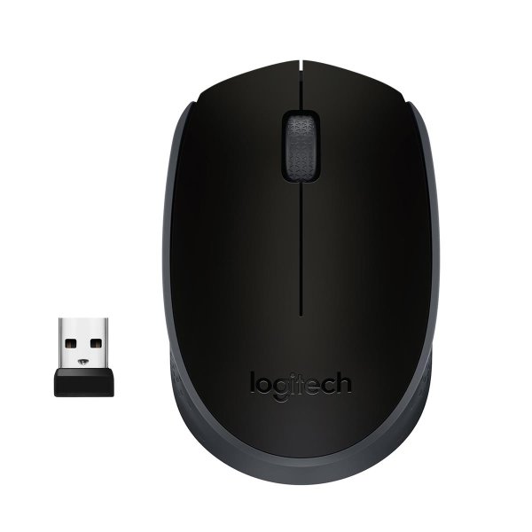 Logitech M171 Black-K, Beidhändig, Optisch, RF Wireless, 1000 DPI, Schwarz