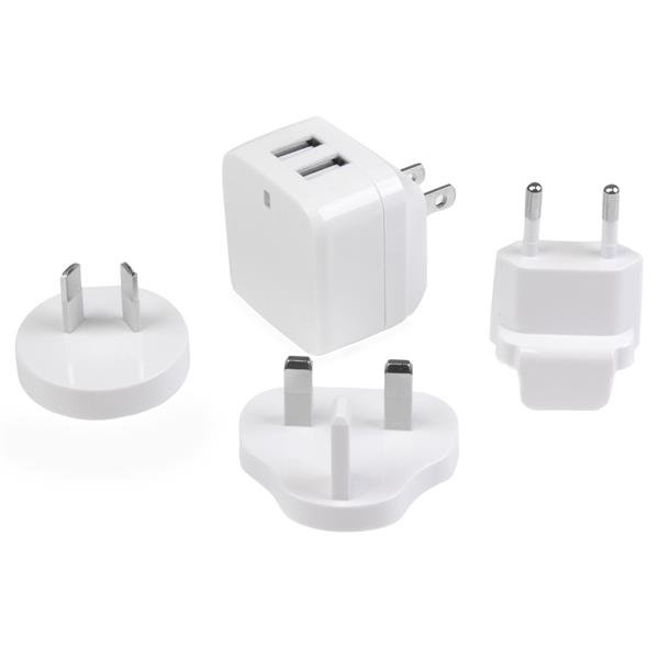 StarTech.com 2 Port USB Ladegerät / Netzteil - 2-fach Reiseladegerät 17 Watt / 3.4 Amp - Weiß, Drinnen, AC, 5 V, Weiß