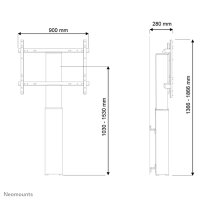 Neomounts motorisierte Wandhalterung, 106,7 cm (42"), 2,54 m (100"), 130 kg, 200 x 200 mm, 800 x 600 mm, Schwarz