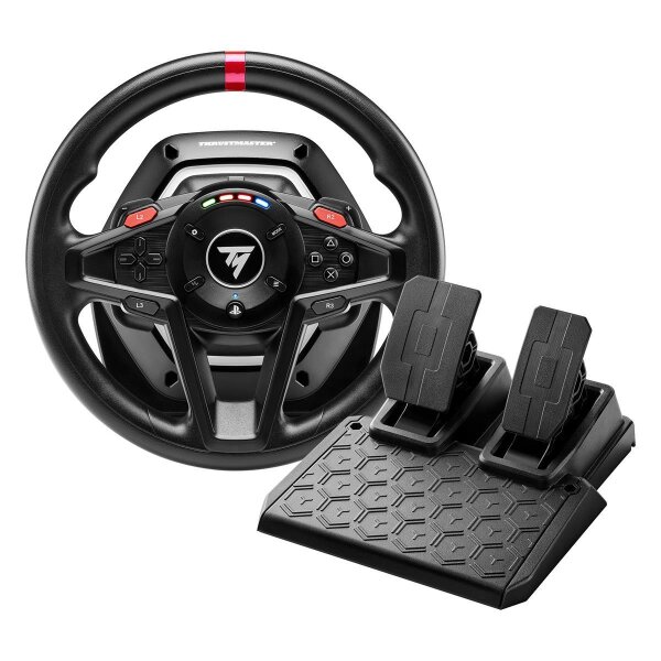 ThrustMaster T128, Lenkrad + Pedale, PC, PlayStation 4, PlayStation 5, Richtungstasten, Taste Handbremse, Menü-Taste, Setting button, Schaltfläche Teilen, View button, Analog, 900°, 30 ms