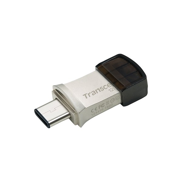 Transcend JetFlash 890, 128 GB, USB Type-A / USB Type-C, 3.2 Gen 1 (3.1 Gen 1), Kappe, 3 g, Schwarz, Silber