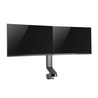 Tripp DDR1727DC Dual-Display-Monitorarm mit Tischklemme und Kabeldurchführungshalterung – höhenverstellbar, für Bildschirme von 17 bis 32 Zoll, Klemme /Bolzen, 7 kg, 43,2 cm (17"), 68,6 cm (27"), 100 x 100 mm, Schwarz