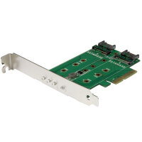 StarTech.com 3 Port M.2 SSD (NGFF) Adapterkarte - 1x PCIe...