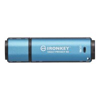 Kingston IronKey 16GB Vault Privacy 50 AES-256 verschlüsselter, FIPS 197, 16 GB, USB Typ-A, 3.2 Gen 1 (3.1 Gen 1), 250 MB/s, Kappe, Schwarz, Blau