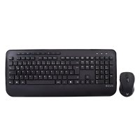 V7 CKW300DE – Tastatur in Standardgröße, Handballenauflage, Deutsch QWERTZ - schwarz, Volle Größe (100%), Kabellos, RF Wireless, Schwarz, Maus enthalten