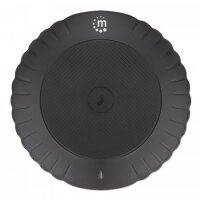 Manhattan Kabelloses Induktionsladegerät 5 W, Qi™-zertifizierter Wireless Charger, sichere Ladung mit 5 W (5 V/1 A), rundes Ladepad, schwarz, Indoor, USB, 5 V, Kabelloses Aufladen, 0,5 m, Schwarz