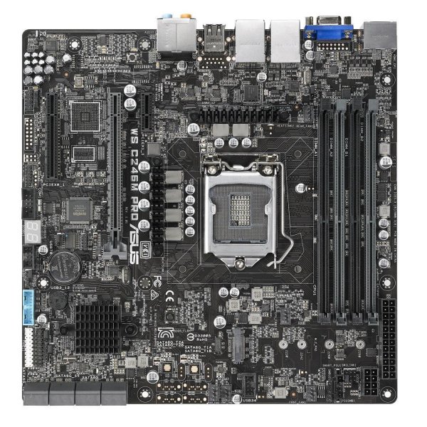 ASUS WS C246M PRO, Intel, LGA 1151 (Socket H4), Intel® Celeron®, Intel® Core™ i3, Intel® Core™ i5, Intel® Core™ i7, Intel® Pentium®, Intel® Xeon®, LGA 1151 (Socket H4), DDR4-SDRAM, 64 GB