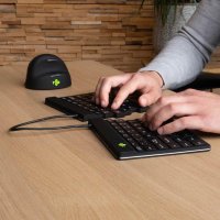 R-Go Tools Ergonomische Tastatur R-Go Split Break mit Pausensoftware, geteilte Tastatur, QWERTY (US), kabellos, schwarz, Kabellos, Bluetooth, QWERTY, Schwarz