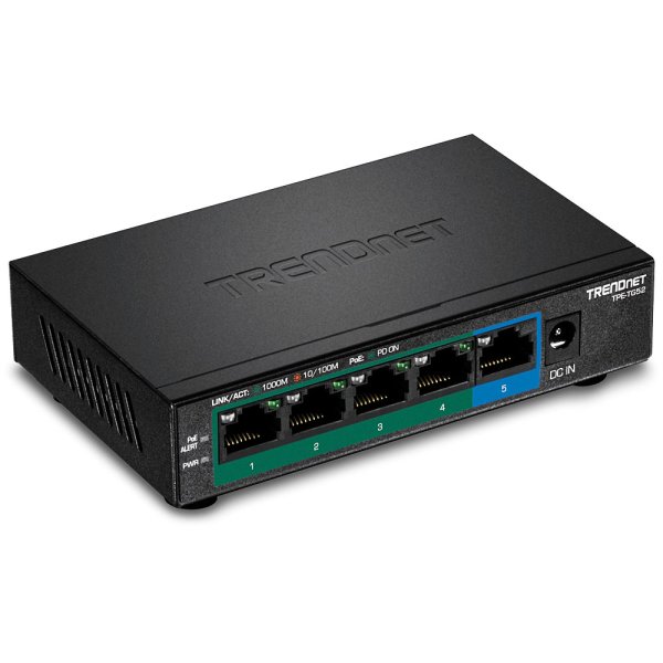 TRENDnet TPE-TG52, Unmanaged, Gigabit Ethernet (10/100/1000), Gigabit Ethernet, Vollduplex, Power over Ethernet (PoE), Wandmontage