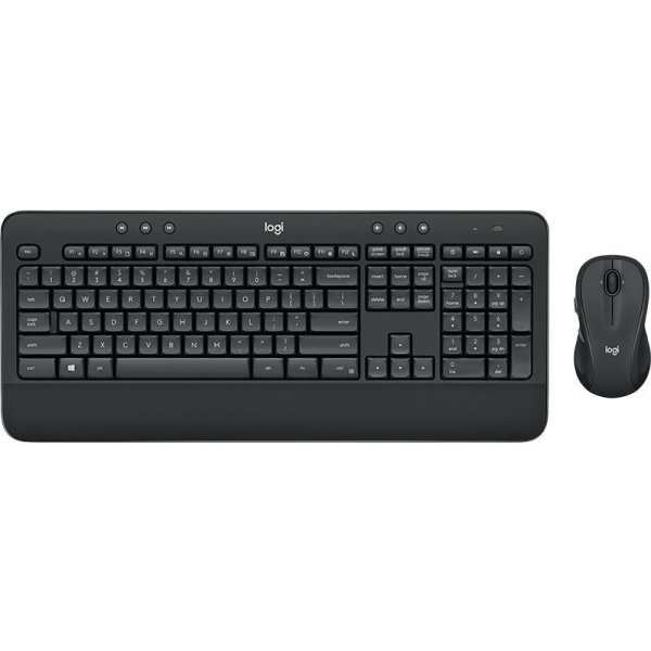 Logitech Advanced MK545, Volle Größe (100%), Kabellos, RF Wireless, QWERTY, Schwarz, Maus enthalten