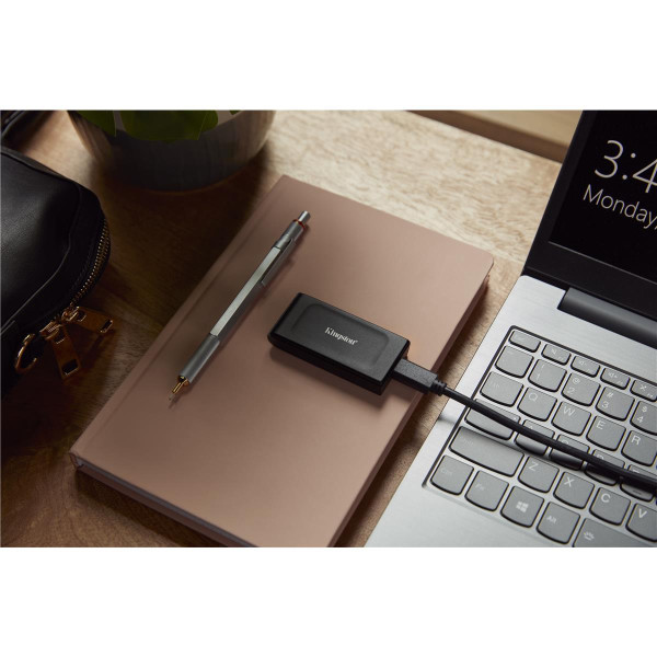 Kingston 1TB XS1000 External USB 3.2 Gen 2 Portable Solid State Drive, 1 TB, USB Typ-C, 3.2 Gen 2 (3.1 Gen 2), 1050 MB/s, Schwarz