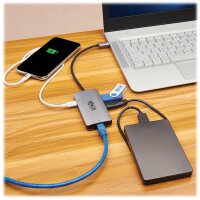 Tripp U460-003-3AGALC, USB 3.2 Gen 1 (3.1 Gen 1) Type-C, 100 W, 10,100,1000 Mbit/s, Grau, Thunderbolt 3, USB 3.2 Gen 1 (3.1 Gen 1) Type-A, Aktivität