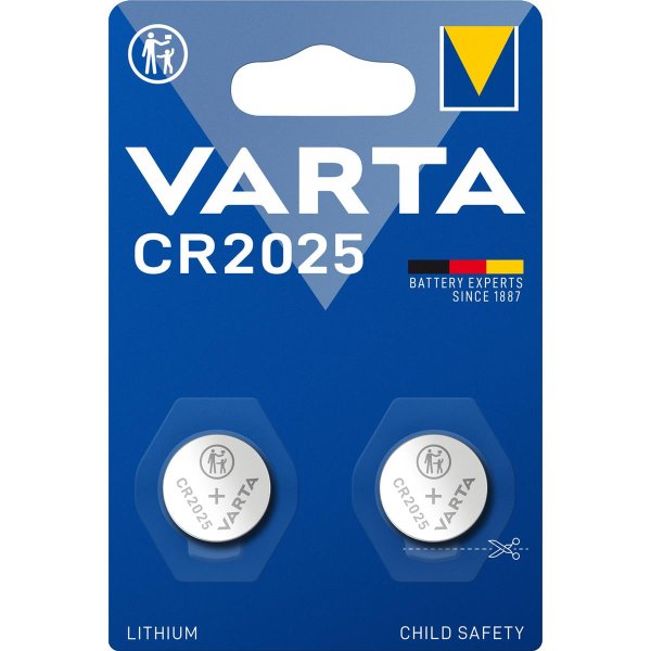 Varta 06025, Einwegbatterie, CR2025, Lithium, 3 V, 2 Stück(e), Metallisch