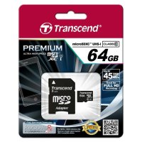 Transcend TS64GUSDU1, 64 GB, MicroSDXC, Klasse 10, MLC,...