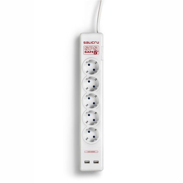 SALICRU SPS SAFE 5+, 306 J, 5 AC-Ausgänge, Typ F, 250 V, 50 Hz, 10 A