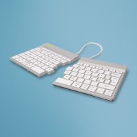 R-Go Tools Ergonomische Tastatur R-Go Split Break mit Pausensoftware, ergonomische geteilte Tastatur, QWERTY (US), kabellos, weiß, Kabellos, Bluetooth, QWERTY, Weiß