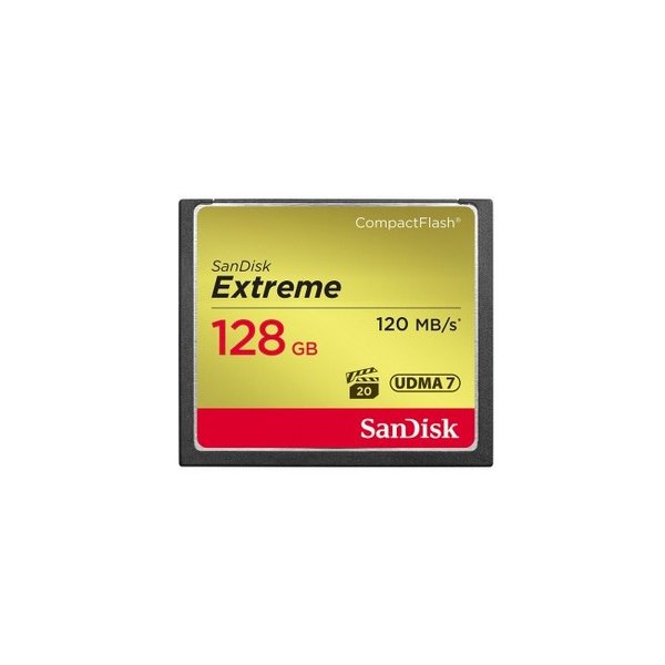 SanDisk CF Extreme 128GB, 128 GB, Kompaktflash, 120 MB/s, 85 MB/s, Schwarz