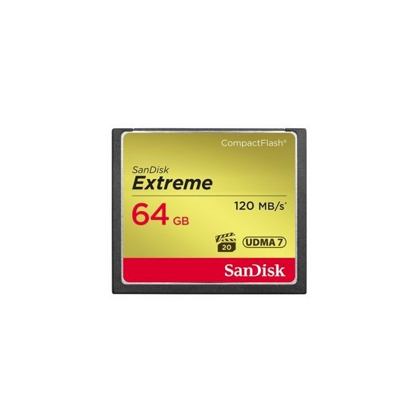 SanDisk CF Extreme 64GB, 64 GB, Kompaktflash, 120 MB/s, 85 MB/s, Schwarz