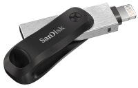 SanDisk iXpand, 64 GB, USB Type-A / Lightning, 3.2 Gen 2 (3.1 Gen 2), Drehring, Schwarz, Silber