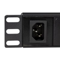 LogiLink PDU8A02, Standard, 1U, Aluminium, Schwarz, 8 AC-Ausgänge, C13-Koppler