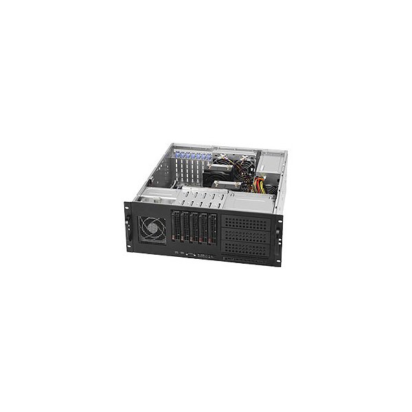 Supermicro SuperChassis 842TQC-668B, Rack, Server, Schwarz, Grau, ATX, EATX, micro ATX, 4U, Ventilatorausfall, HDD, Netzwerk, Leistung