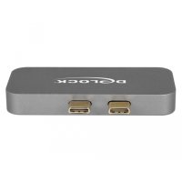 Delock mini Dockingstation für macbook mit 5K, Kabelgebunden, Thunderbolt 3, Grau, 5120 x 2880 Pixel, Metall, 65 mm