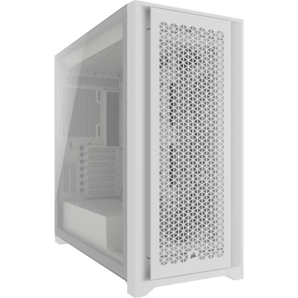 Corsair 5000D CORE AIRFLOW, Midi Tower, PC, Weiß, ATX, EATX, micro ATX, Mini-ITX, Kunststoff, Stahl, Gehärtetes Glas, Gaming