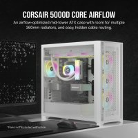 Corsair 5000D CORE AIRFLOW, Midi Tower, PC, Weiß,...