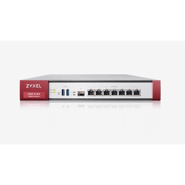 ZyXEL USG Flex 200, 1,8 Gbit/s, 0,45 Gbit/s, 100 Gbit/s, 60 Transaktionen/Sek, 45,38 BTU/h, 529688,2 h