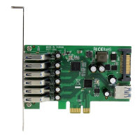 StarTech.com 7 Port PCI Express USB 3.0 Karte, PCIe, SATA, USB 3.2 Gen 1 (3.1 Gen 1), Full-height / Low-profile, Grün, Metallisch, 3 m, 1920042 h