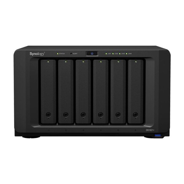 Synology DiskStation DS1621+, NAS, Desktop, Ryzen Embedded, V1500B, 36 TB, Schwarz