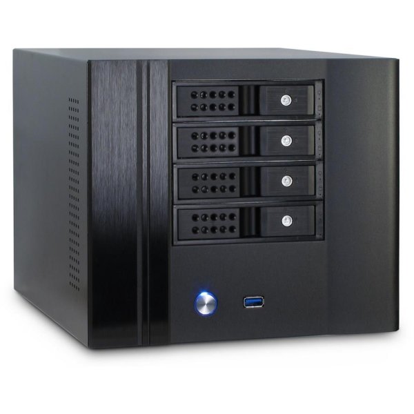 Inter-Tech SC-4004, Small Form Factor (SFF), PC, Schwarz, Mini-ITX, Stahl, Aktivität, HDD, Leistung