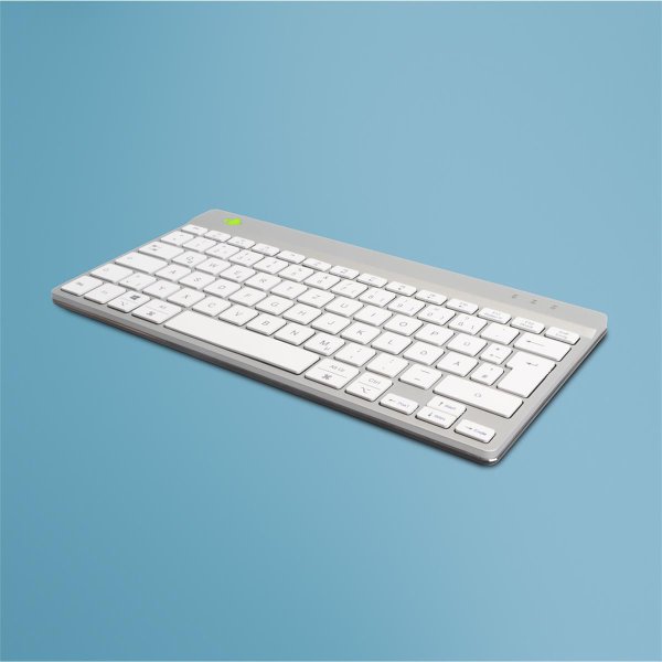 R-Go Tools Ergonomische Tastatur R-Go Compact Break, kompakte Tastatur mit Pausensoftware, QWERTZ (DE), Kabelgebunden, Weiß, Mini, Kabelgebunden, USB, QWERTZ, Weiß