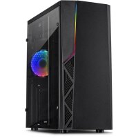 Inter-Tech B-02 RGB, Tower, PC, Schwarz, ATX, micro ATX,...