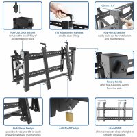 StarTech.com Video Wandhalterung für 45 - 70 Zoll Displays - Diebstahlsicherung - Stahl, 70 kg, 114,3 cm (45"), 177,8 cm (70"), 200 x 200 mm, 600 x 400 mm, -5 - 3°