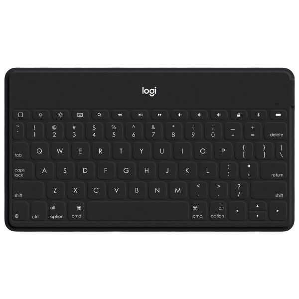 Logitech Keys-To-Go, Russisch, 1,7 cm, 1,2 mm, Apple, iPad, iPhone, Apple TV, Schwarz