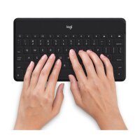 Logitech Keys-To-Go, Russisch, 1,7 cm, 1,2 mm, Apple, iPad, iPhone, Apple TV, Schwarz